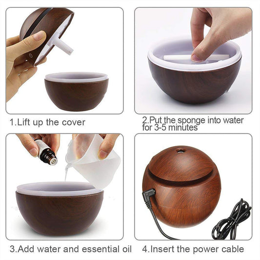 Ultrasonic Aromatherapy Humidifier Usb Desktop (130 Ml  1 Pc) Wukusy