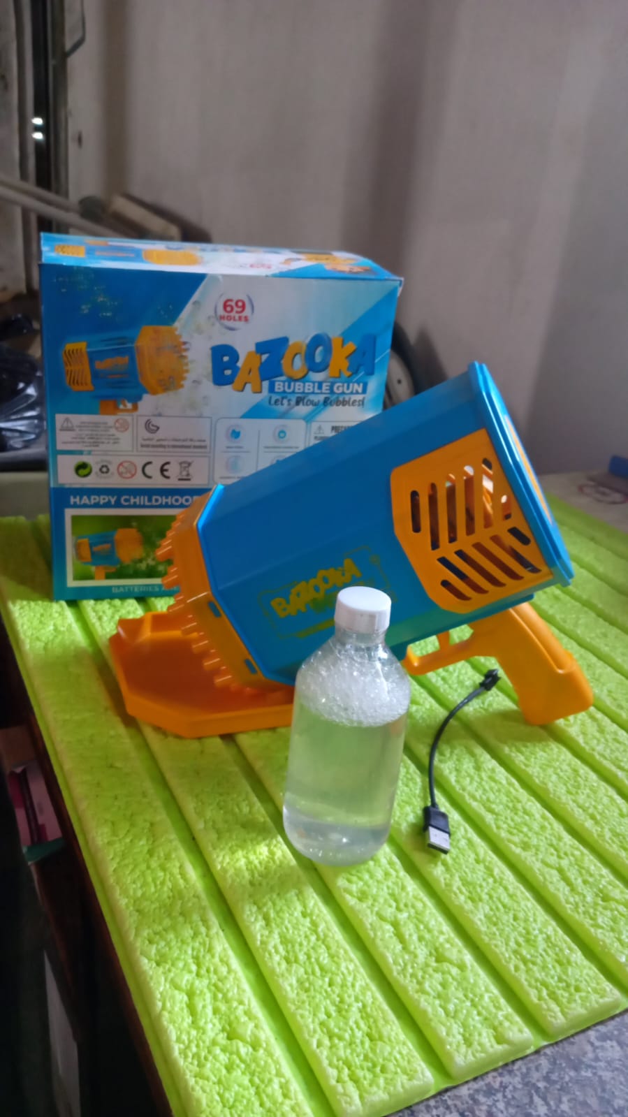 69 Holes Big Rechargeable Powerful Machine Bubble Gun Toys for Kids Adults, Bubble Makers, Big Rocket Boom Bubble Blower Best Gifts Your Brand