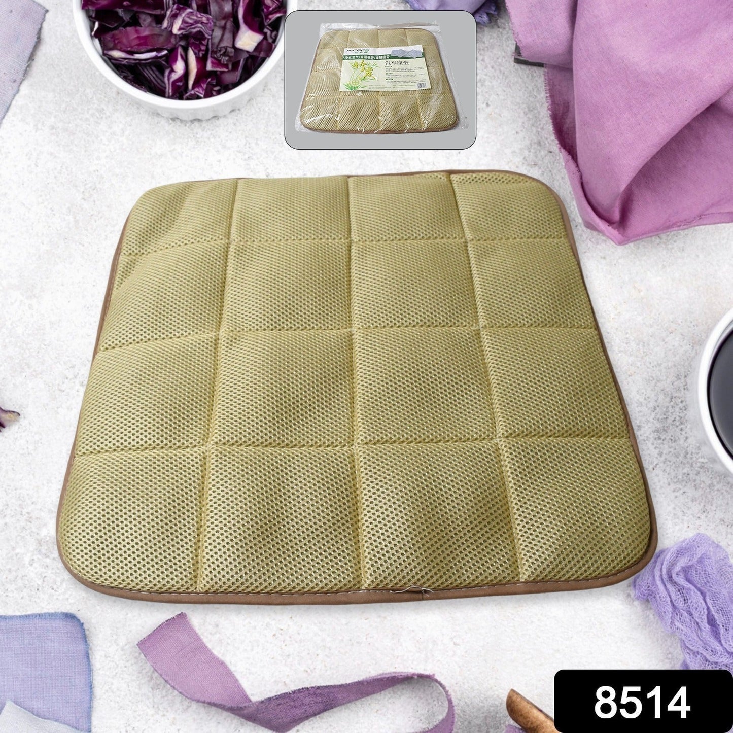 Square Shaped Bamboo Charcoal Filled Car Auto Seat Cushion Mat Cover Your Brand