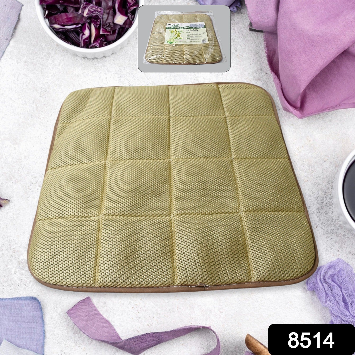 Square Shaped Bamboo Charcoal Filled Car Auto Seat Cushion Mat Cover Your Brand