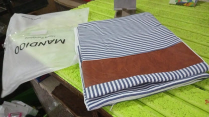 Pillow Covers, leather & cotton Cushion Covers (20 × 20 Inch / 1 Pair / 2 Pc) Your Brand