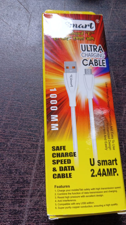 Fast Charging For Android & Data Transfer, Long Micro Cable (1000 Mm) Your Brand