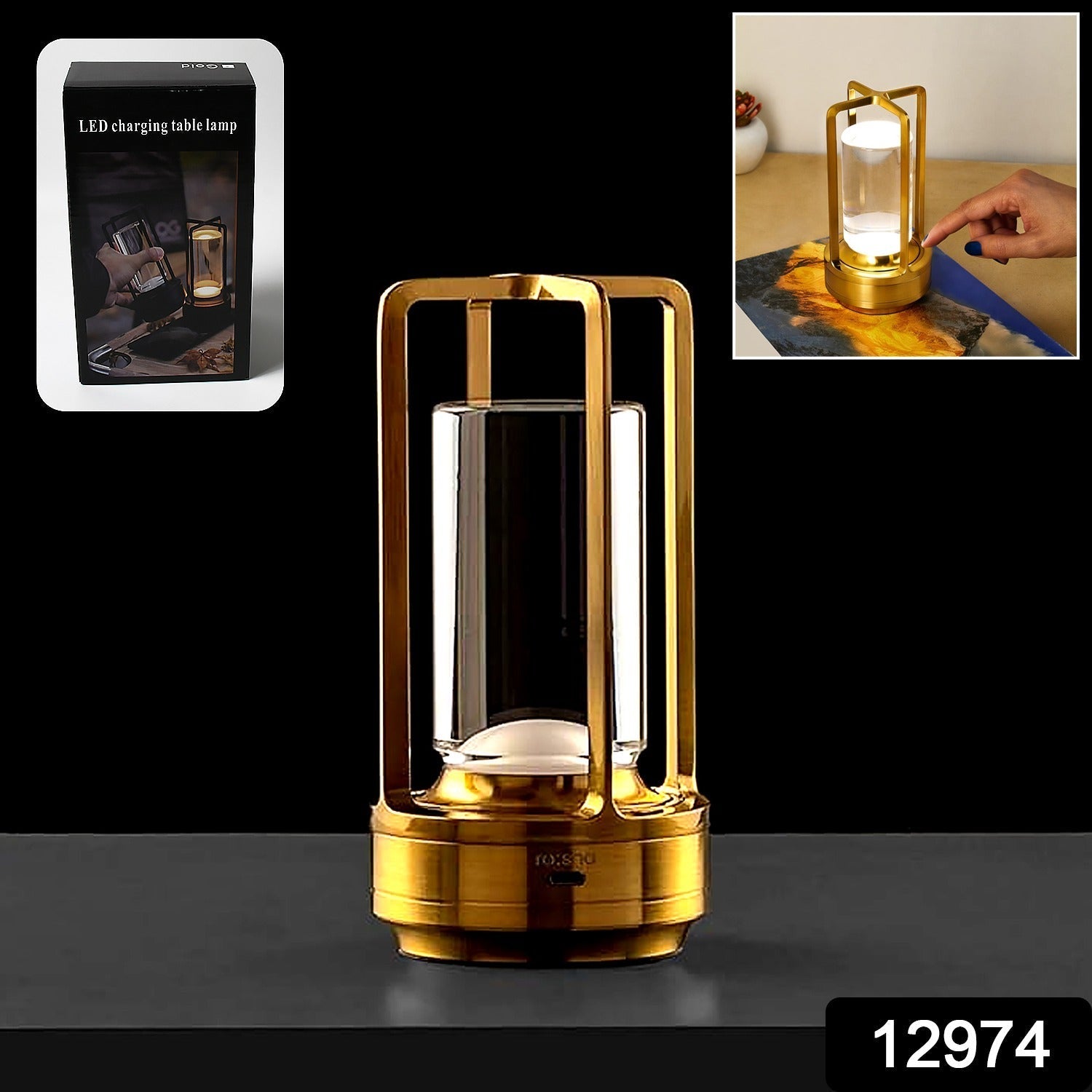 Crystal Lantern Lamp, Crystal Lantern Table Lamp, 3 Colors Rechargeable Cordless Led Lights for Restaurant / Bedroom Lights (1 Pc) Your Brand