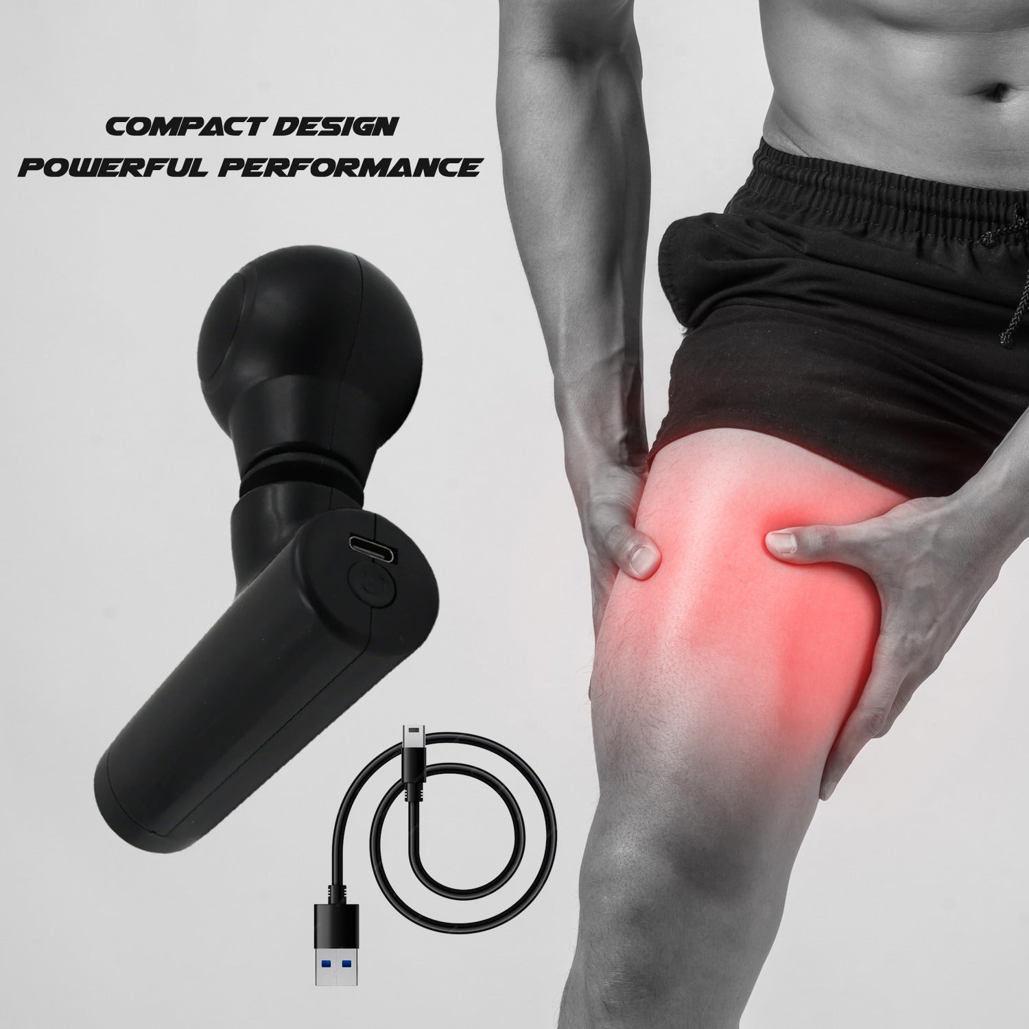 Black Mini Pocket Size Massager, Full Body Massager, Cordless One Button Operation for Body Pain & Relaxation Your Brand