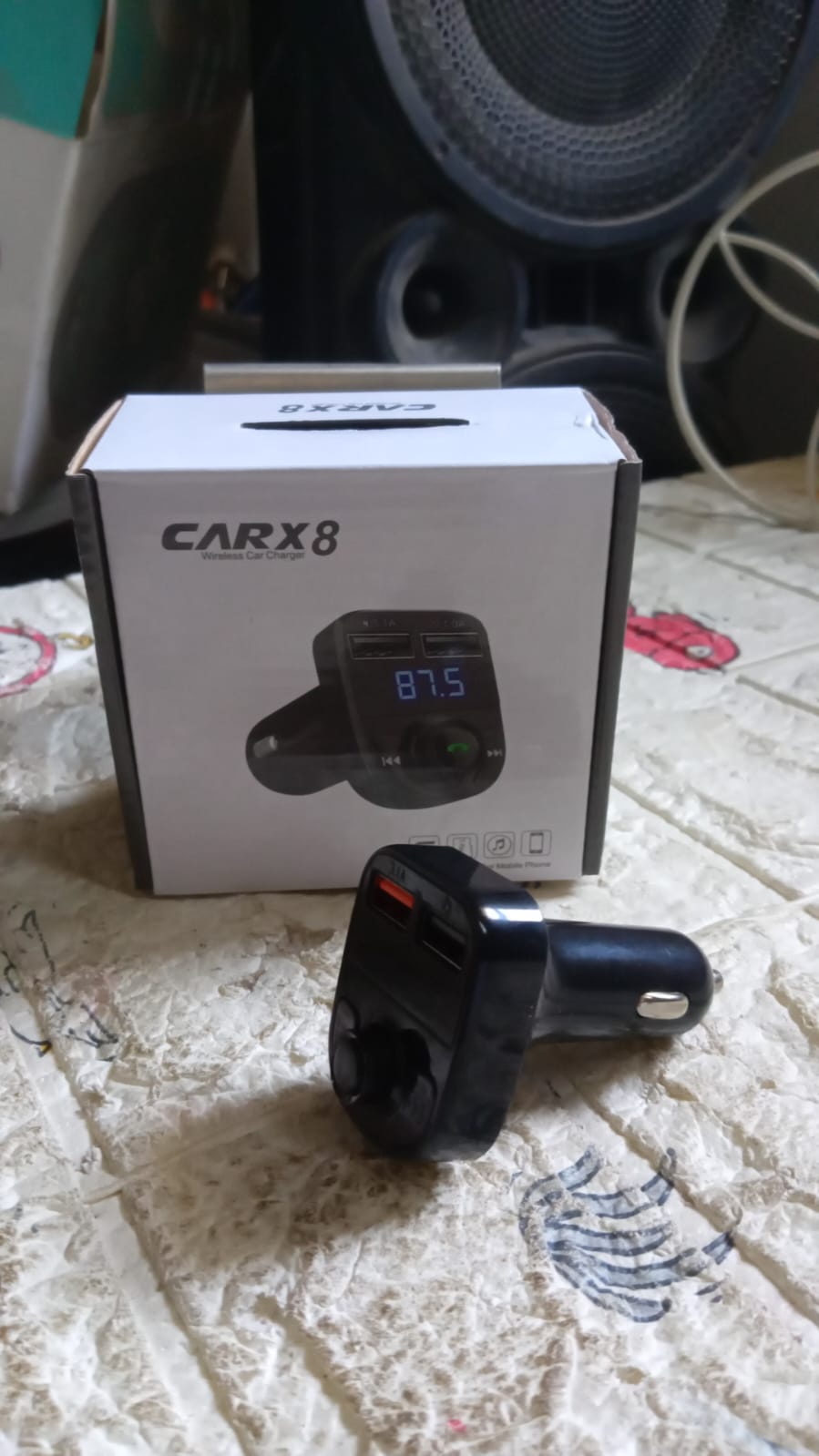 CAR-X8 Bluetooth FM Transmitter Kit for Hands-Free Call Receiver / Music Player / Call Receiver / Fast Mobile Charger Ports for All Smartphones with 3.1A Quick Charge Dual USB Car Charger Your Brand