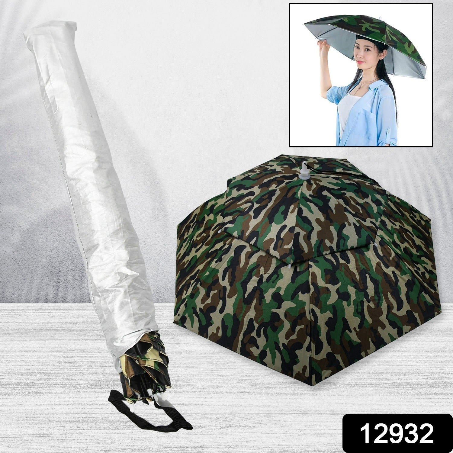 Umbrella Hat with Elastic Band, Fishing Umbrella Hat for Adults Kids Women Men, Umbrella Hat for Outdoor Activities Your Brand