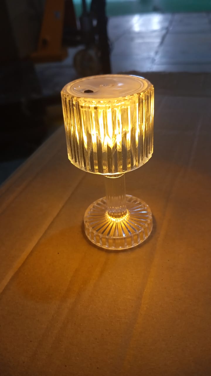Mini Acrylic LED Desk Lamps Table Lamp Portable Crystal (1 Pc / Small) Your Brand