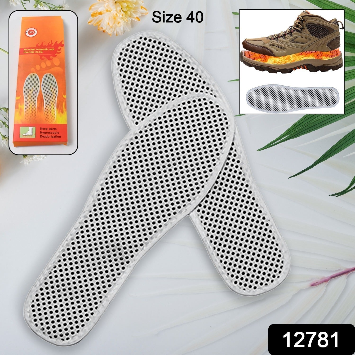 Massage Magnetic Self Heating Insole Shoe, Heating Insole for Women Men - Unisex Warm Insole - Thermal Insoles - Tourmaline Self Heating Shoe Inserts - Warm Shoe Pad (1 Pair) Your Brand