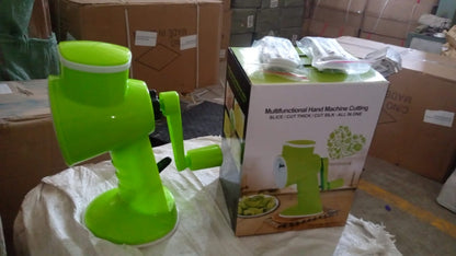 6 in 1 Multi functional Vegetable Cutter & Slicer Hand Machine Cutting, Slice, Cut Thick, Cut Silk All in one –Vegetable Chopper Cutter & Slicing Cutter Barrel - Vegetable Grater with 6 Removable Blades Your Brand