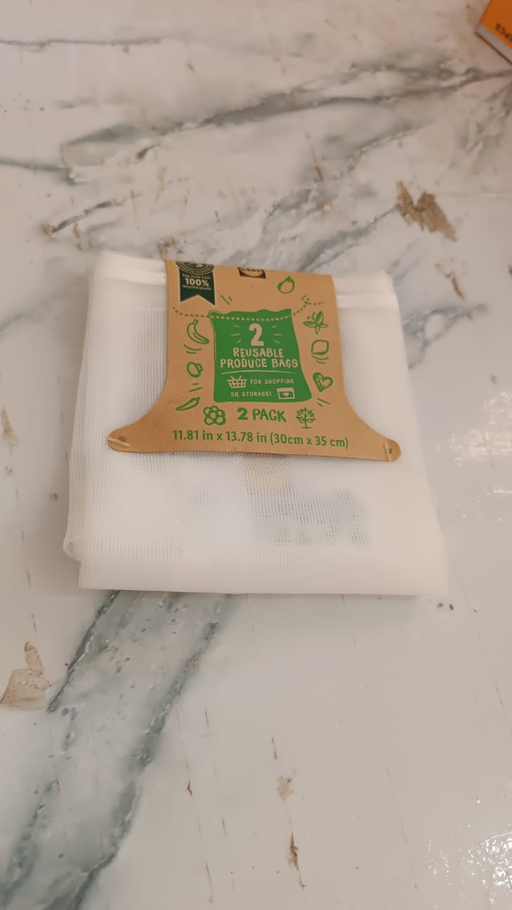 Reusable Transparent Drawstring Mesh Storage Bag (1 Pc)