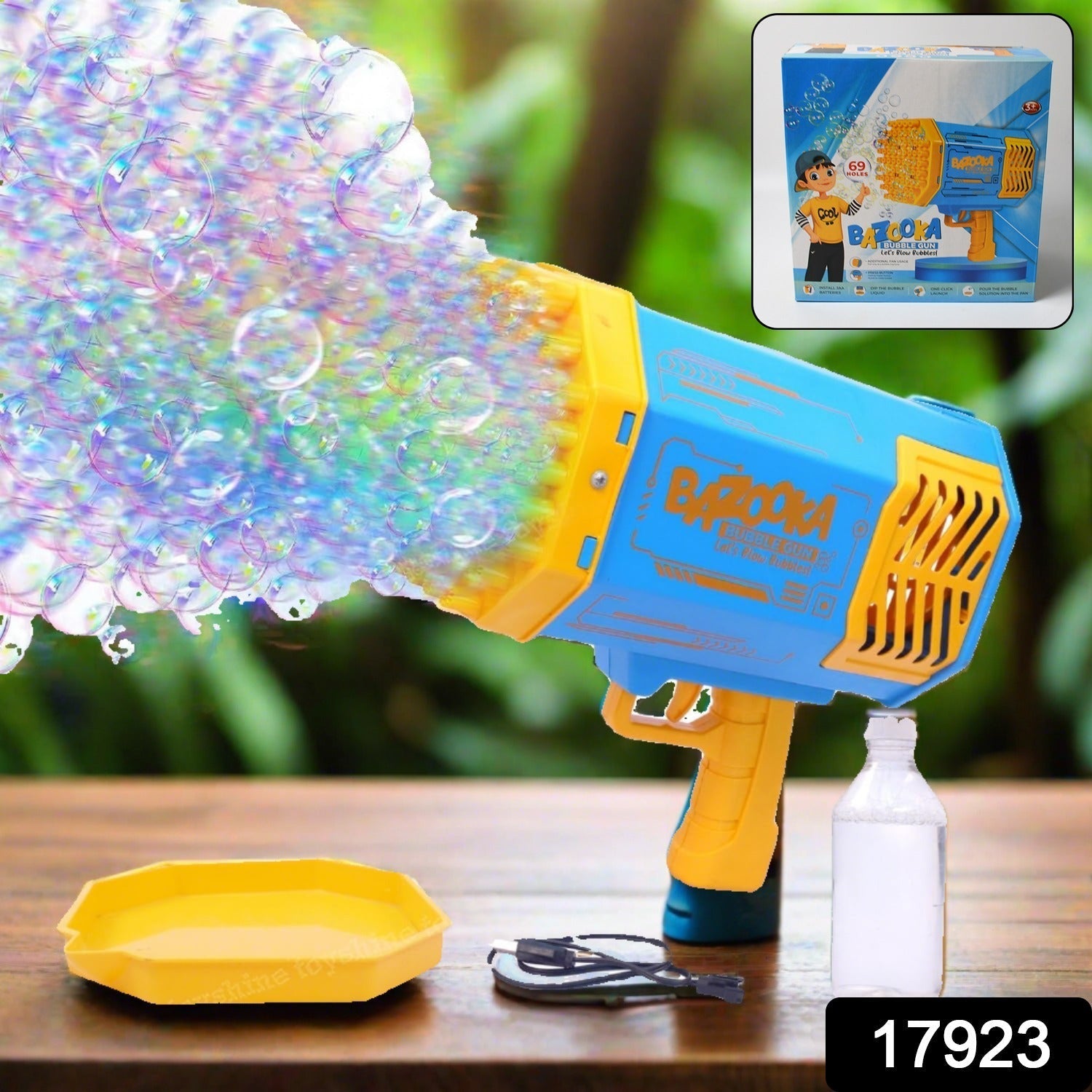 69 Holes Big Rechargeable Powerful Machine Bubble Gun Toys for Kids Adults, Bubble Makers, Big Rocket Boom Bubble Blower Best Gifts Your Brand