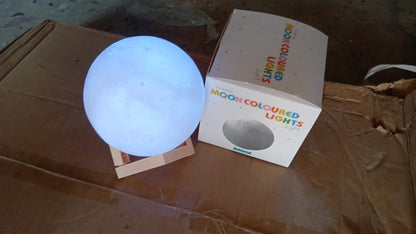 Moon Night Lamp with Plastic Stand Night Lamp for Bedroom (19 x14 Cm / 1 Pc) Your Brand