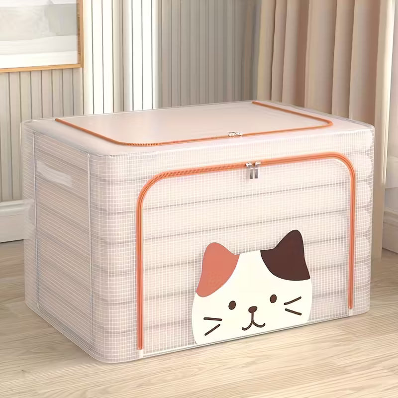 Cat Face Stackable Fabric Storage Box (66L)