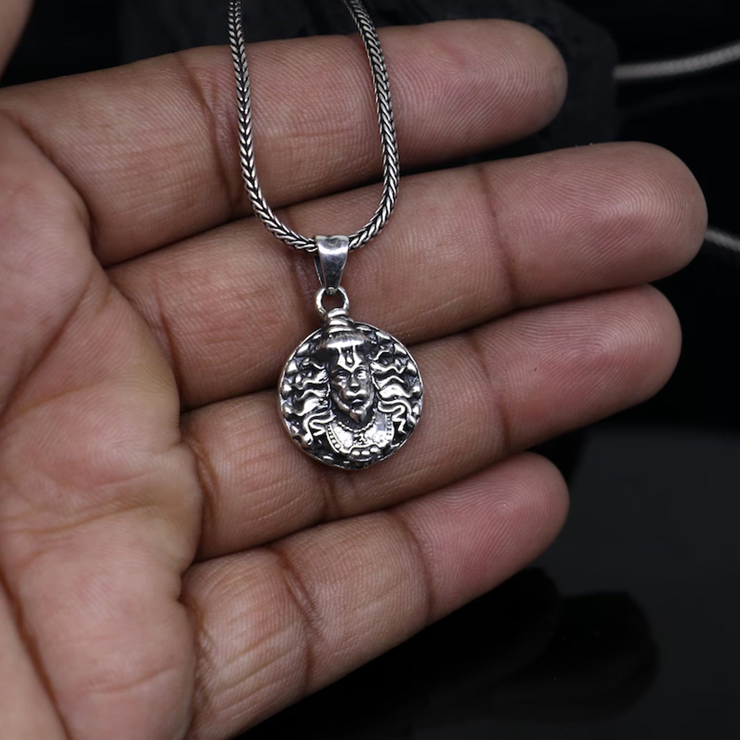 Hanuman Facelocket With Chain Pendant Necklace Chain (1 Pc) Wukusy