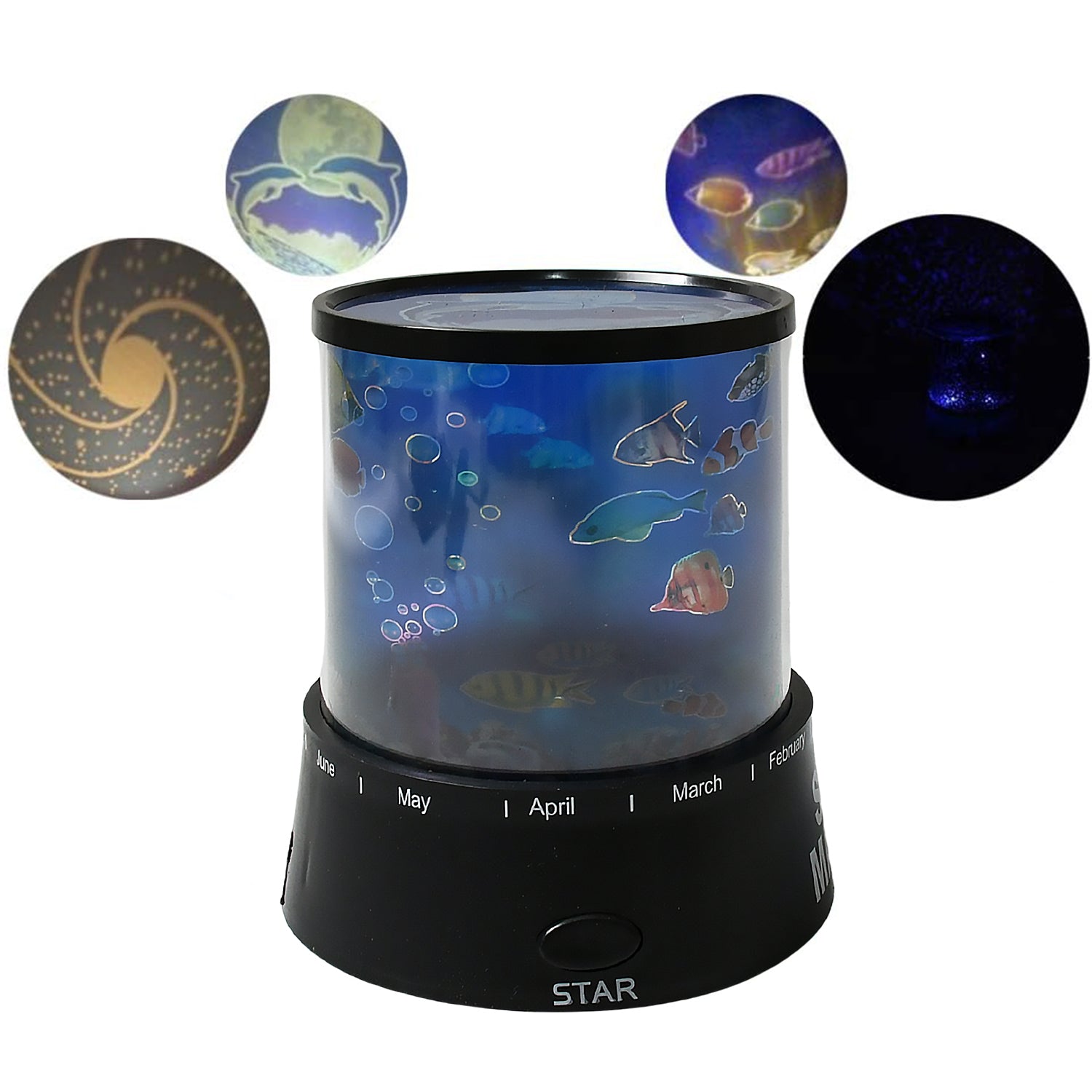 LED Projector Night Light Amazing Lamp, 3 Battery operated lamps, Rotation With the music Function, Master for Kids Bedroom Home Decoration Night Romantic Gift (Battery Not Included / 1 pc) Your Brand