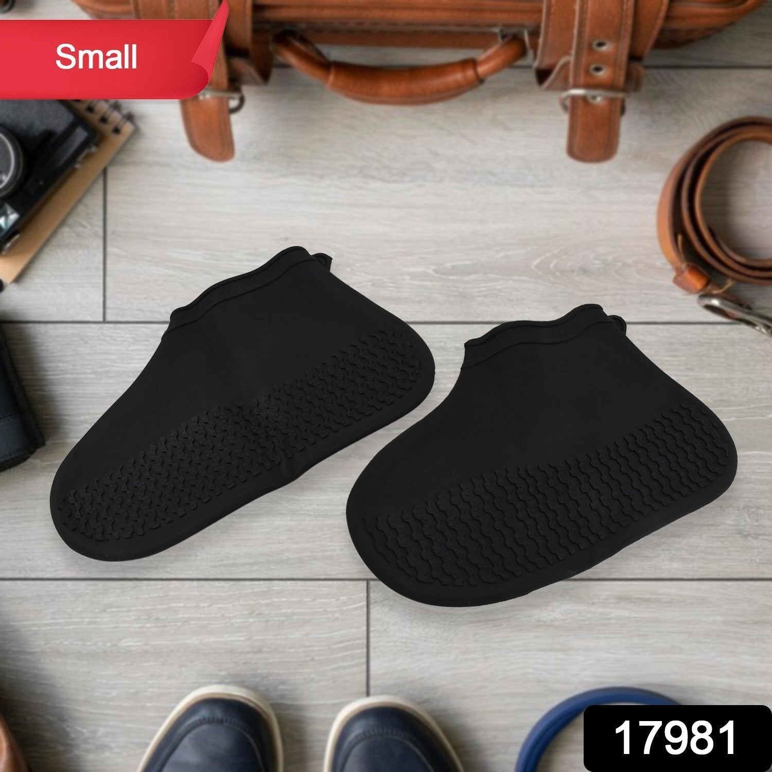 Non-Slip Silicone Rain Reusable Anti skid Waterproof Fordable Boot Shoe Cover (Small Size/ 1 Pair) Your Brand