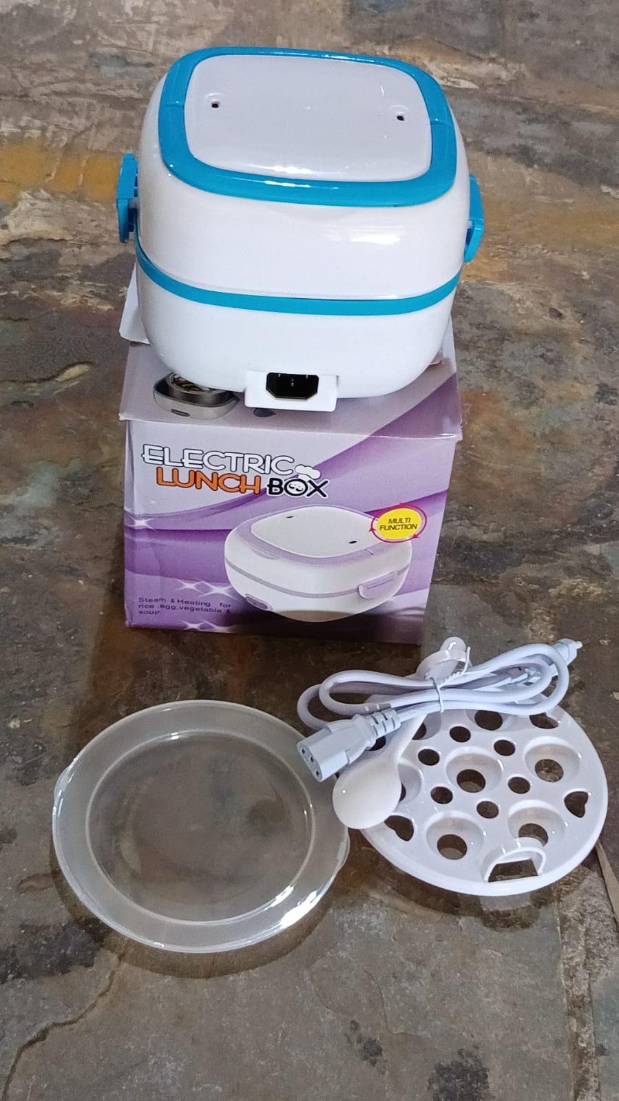 Electric Lunch Box Portable Food Warmer Food Heating Lunch Box Removable Food-Grade Stainless Steel Compartments, 220V 200W, for Car, Truck, office  Your Brand