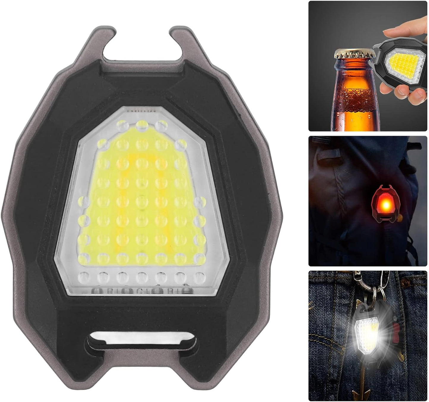 4543 Portable Triangular Shaped Emergency Camping Flashlight With Cigarette Lighter Lumens Rechargeable Waterproof Portable Led Light Camping Keychain 6lighting Modes With Strong Magnet 3 Color Lighting For Travel Camping Walking Wukusy