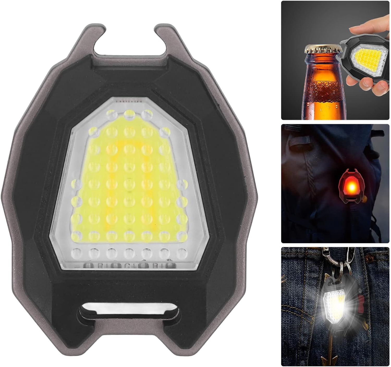 4543 Portable Triangular Shaped Emergency Camping Flashlight With Cigarette Lighter Lumens Rechargeable Waterproof Portable Led Light Camping Keychain 6lighting Modes With Strong Magnet 3 Color Lighting For Travel Camping Walking Wukusy