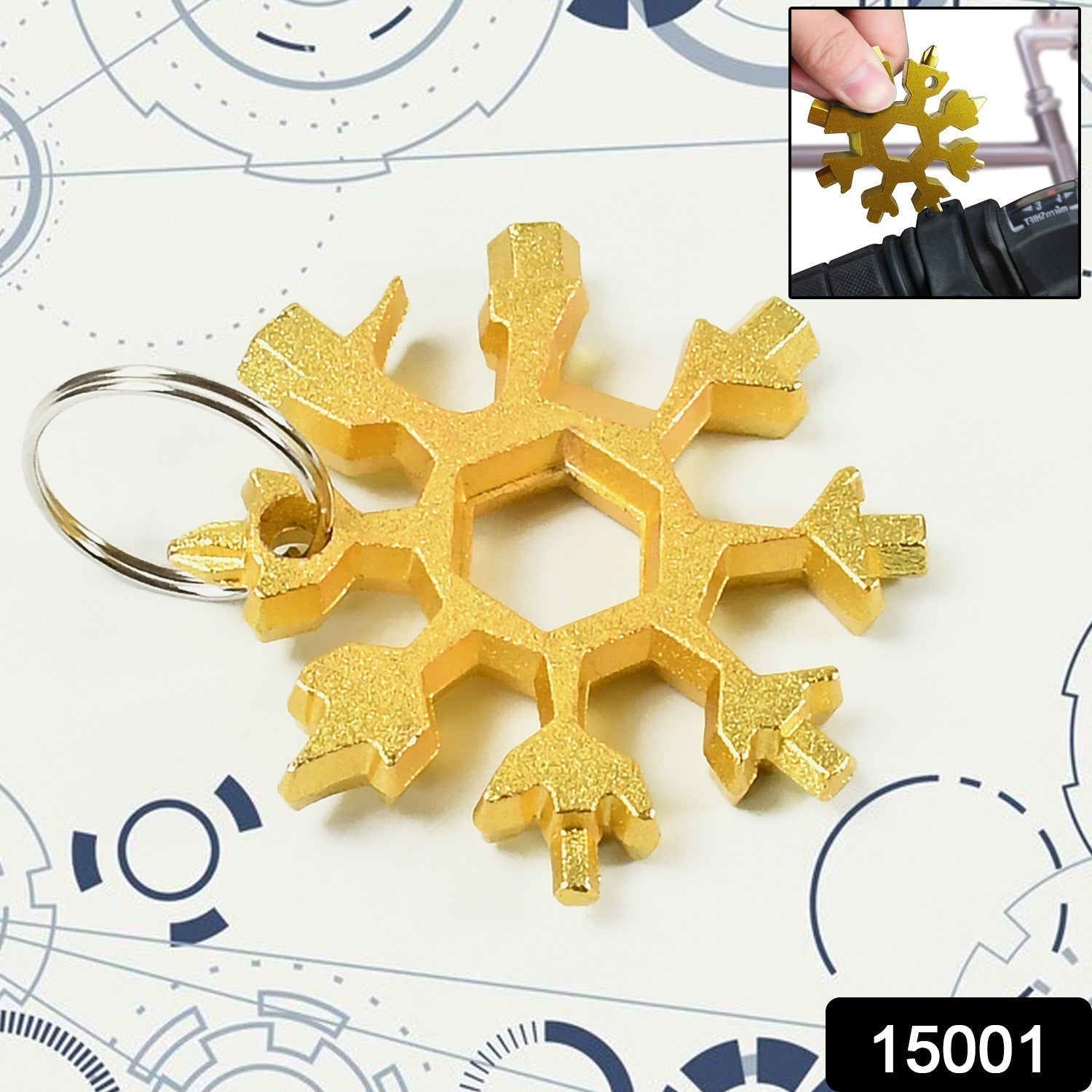 Durable & Portable 18 in 1 Snowflake Multi-Tool, Snowflake Bottle Opener Flat Phillips Screwdriver Kit Wrench Your Brand
