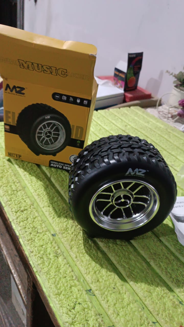 Portable Tyre / Wheel Shape Wireless Bluetooth Speaker (1 Pc) Your Brand