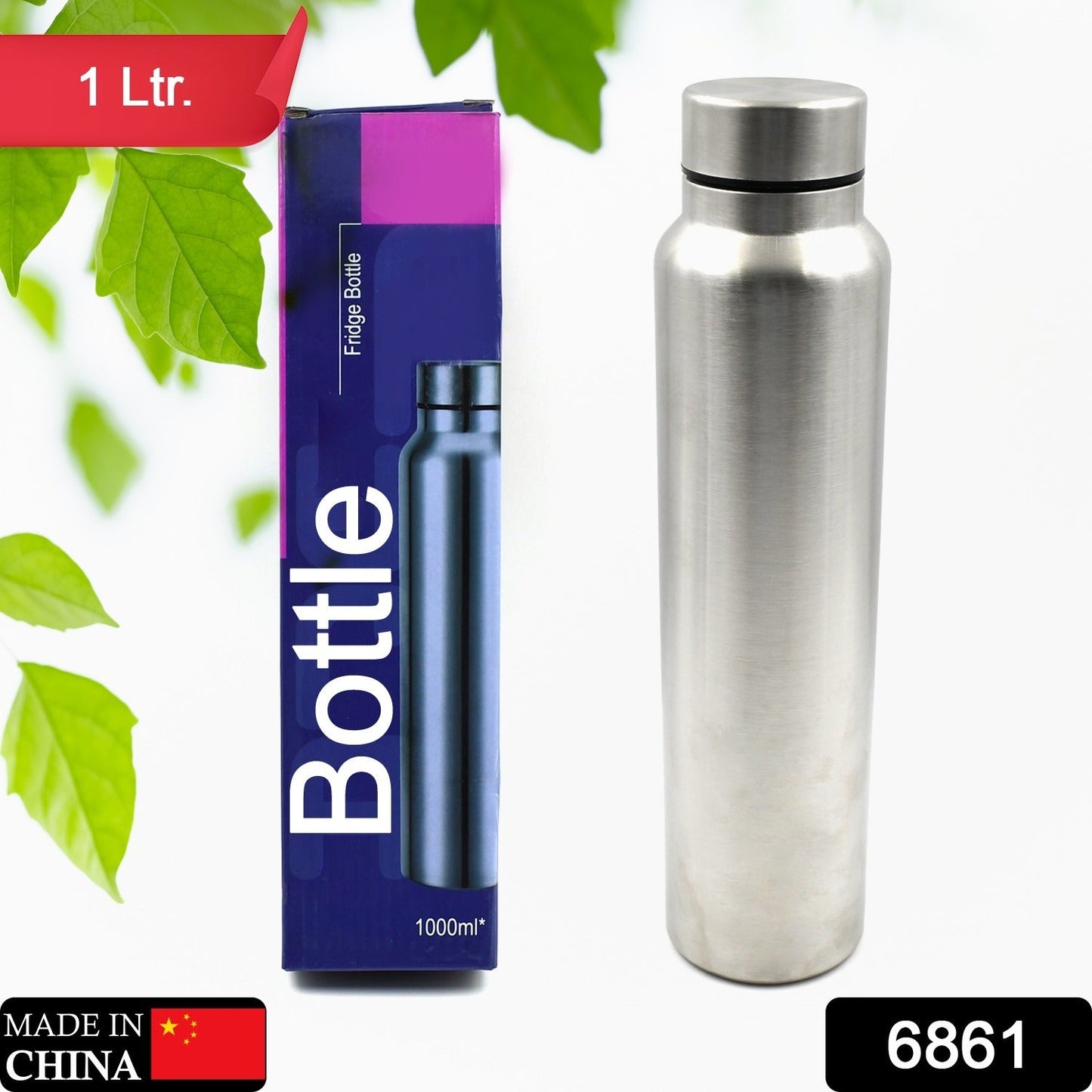 Stainless Steel Water Bottle, Fridge Water Bottle office / Gym / School 1000Ml Your Brand