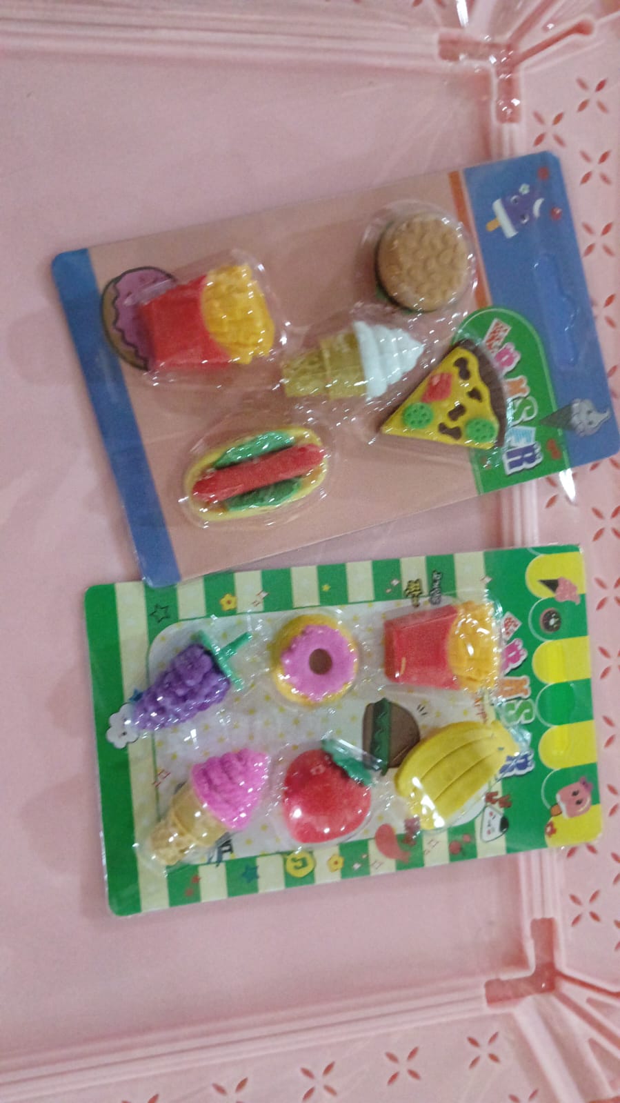 3D Food Fancy & Stylish Colorful Erasers, Mini Eraser Creative Cute Novelty Eraser for Children Different Designs Eraser Set for Return Gift, Birthday Party, School Prize (1 Set / Mix Design & Color) Your Brand