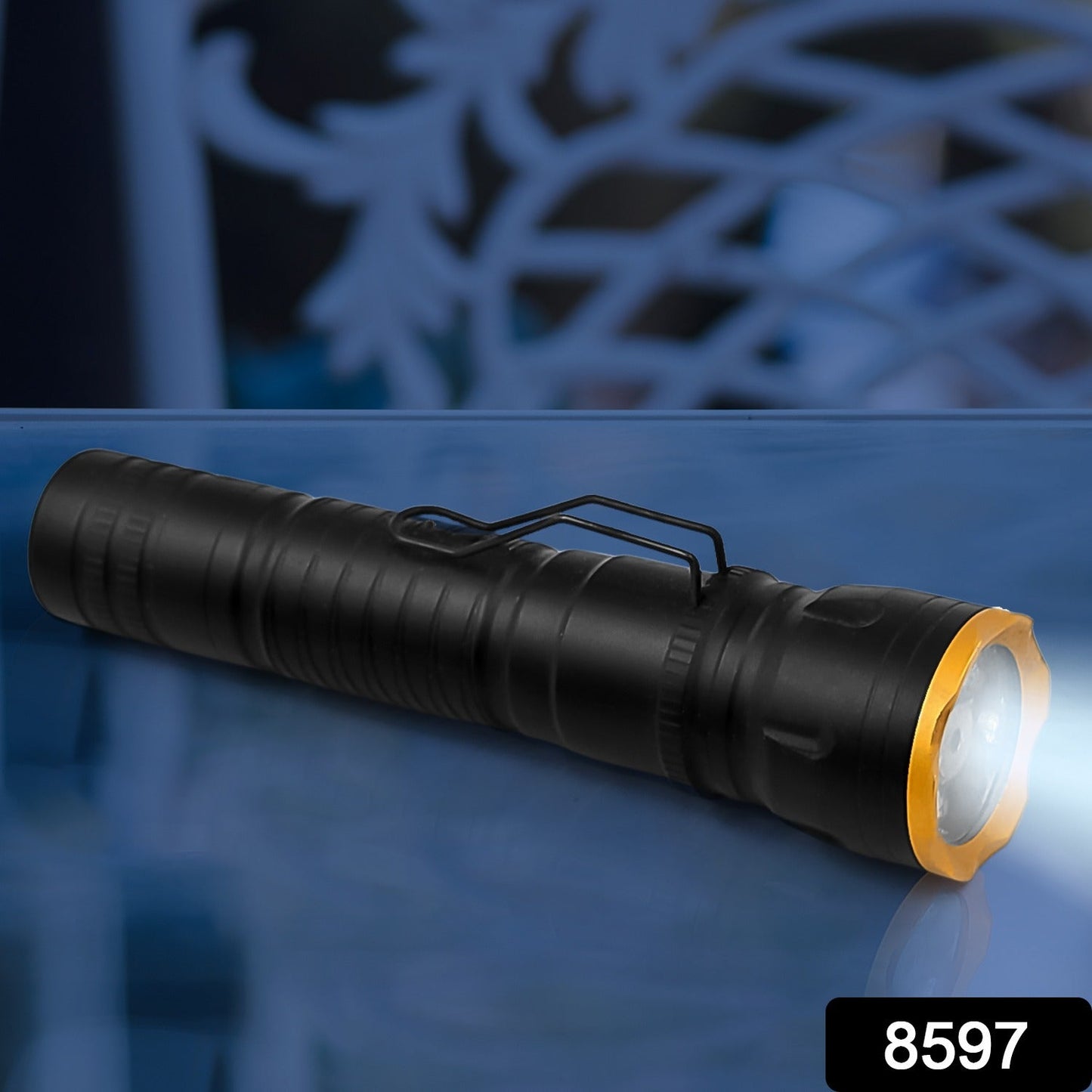 2in1 5 LED With 1 Laser Light Portable Mini Torch / Flashlight LED Powerful High Lumens Pen Light with Clip, Portable Pocket Compact Torch for Emergency A Battery operated (1 Pc / Battery not included) Your Brand