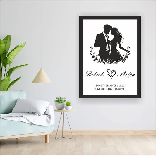 Personalized Couple Framed Print - Heaven's Match frame Art shopbyte