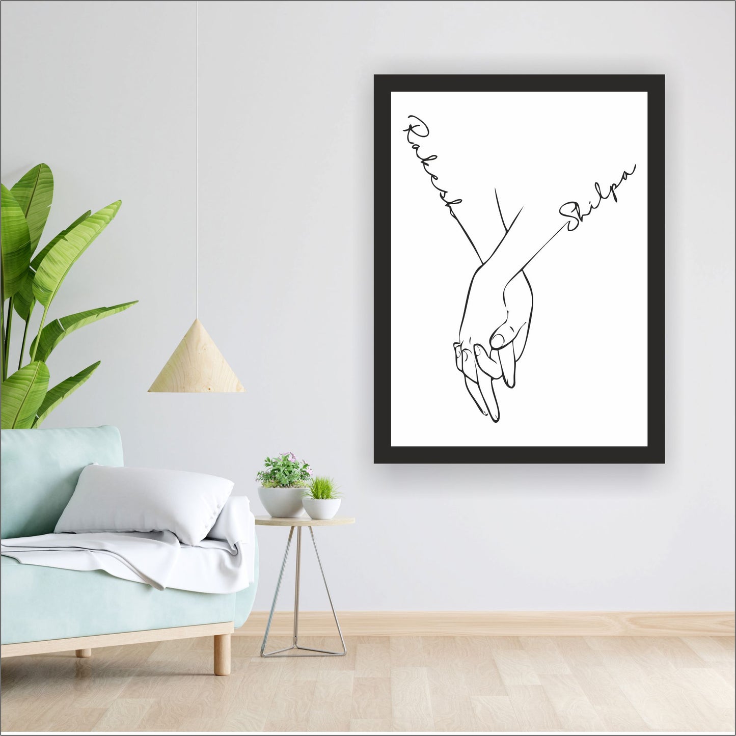 Personalized Couple Framed Print - with couple names shopbyte