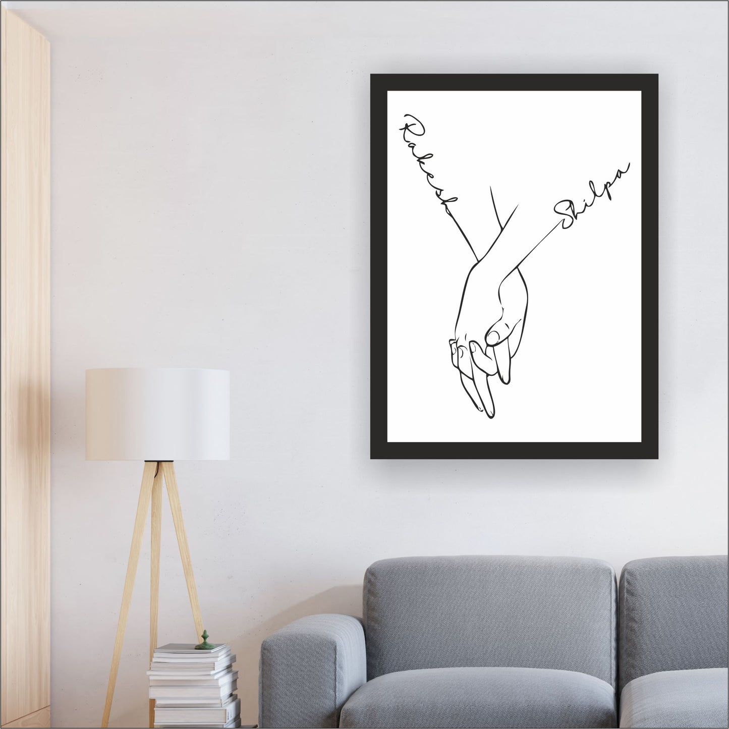 Personalized Couple Framed Print - with couple names shopbyte