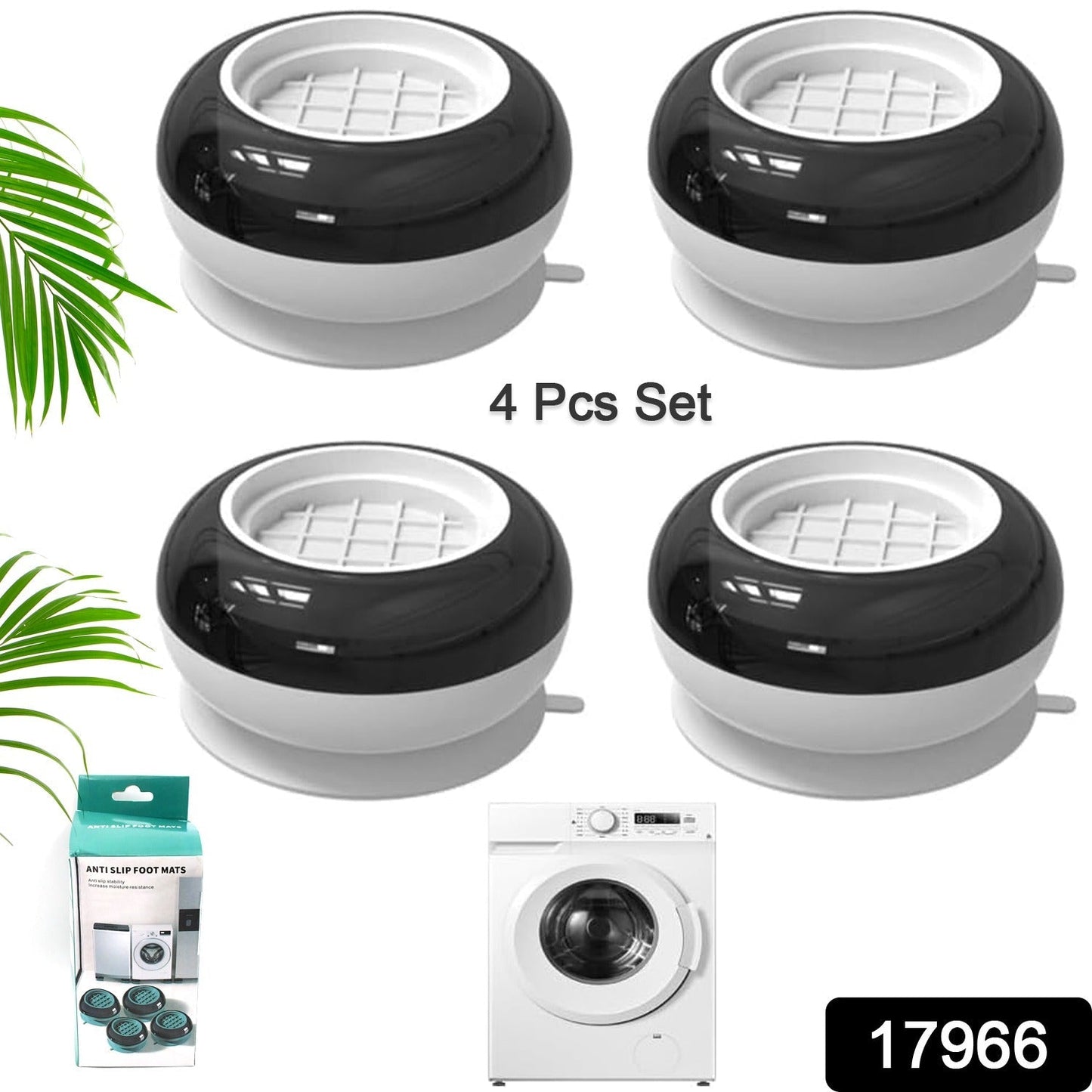 Anti Vibration Pads for Washing Machine, Washing Machine Base Foot Pads Non Slip Heighten Shock and Noise Cancelling Base Pads (4 pcs Set) Your Brand