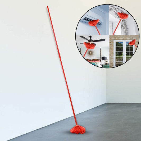 Cobweb Brush With Metal Strong Long Extendable Handle for Dusting, Ceiling Cobweb Cleaning, Brush for Lights, Fans & Webs Cleaning for Home / Kitchen (90 Inch /  MOQ :- 6 Pc) Your Brand