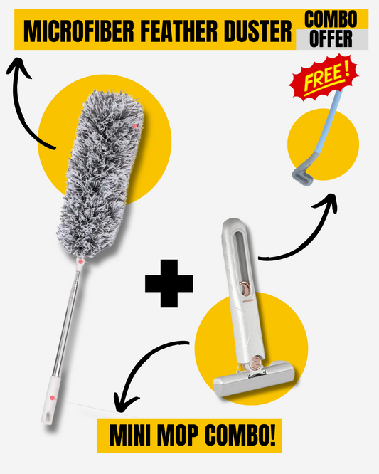 EXTENDABLE CLEANING DUSTER AND MINI MOP COMBO + Free Gift