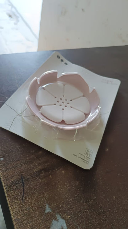 Plastic Flowers Soap Dish Bathroom Accessories Set Shower Gift (1 Pc) Your Brand