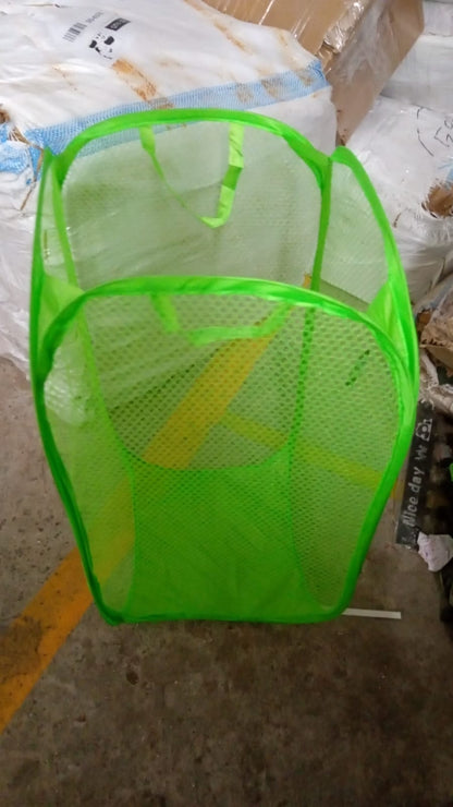 Foldable Collapsible Mesh Laundry Bag Pack Of 1 (Mix Color) Your Brand