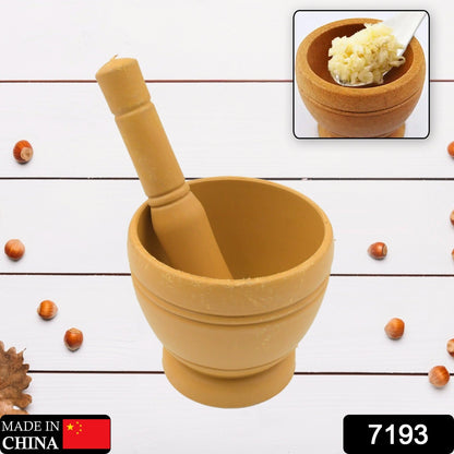 Mortar and Pestle Set for Spices, Okhli Masher, Khalbatta, Kharal, Mixer, Natural & Traditional Grinder and Musal, Well Design for Kitchen, Home, Herb Your Brand