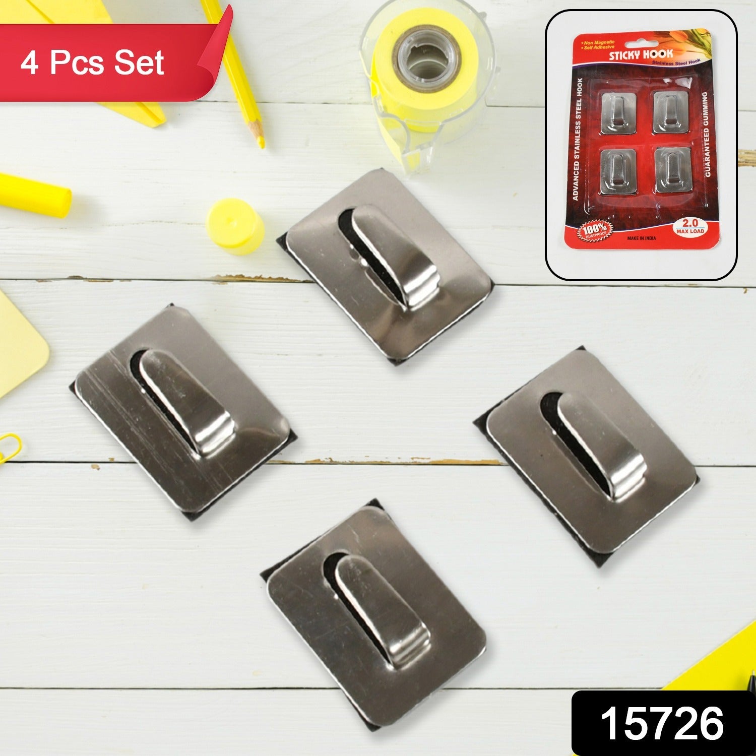 Self- Adhesive Hooks, Heavy Duty Wall Hooks Hangers Stainless Steel Waterproof Sticky Hooks for Hanging Robe Coat Towel Kitchen Bathroom and. Your Brand