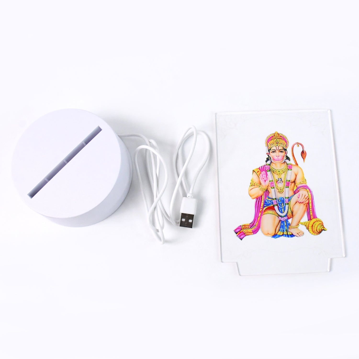 Beautiful 3d Lord Hanuman Frame With Soft White Light (1 Pc) Wukusy
