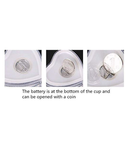 Heart Shape Activated Blinking Led Glass Cup Your Brand