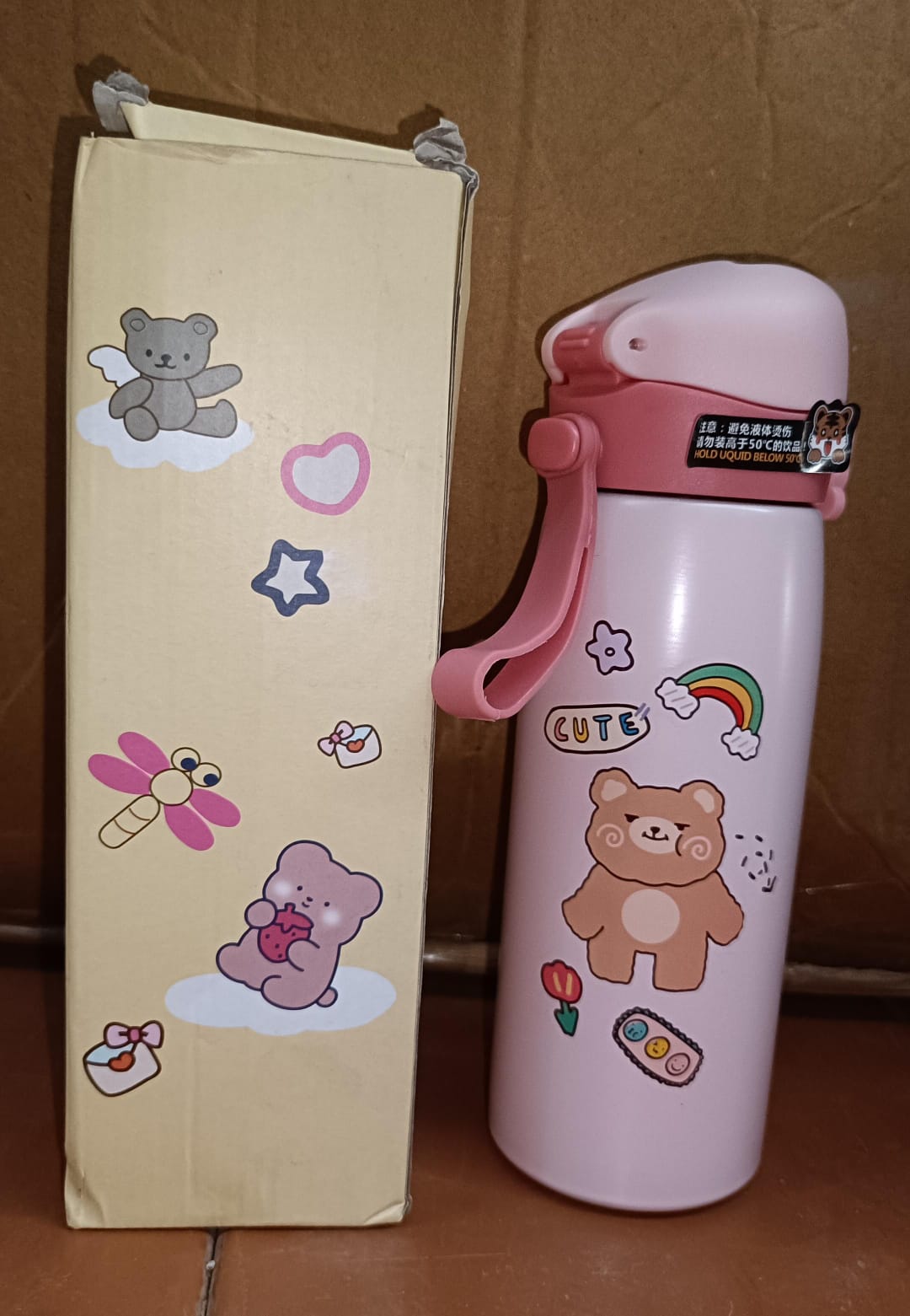 Smart Vacuum Insulated Water Bottle with LED Temperature Display (450 ML Approx / Mix Color & Design) Your Brand