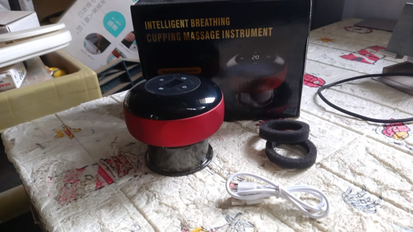 Electric Intelligent Breathing Cupping Massage Instrument The Smart Cupping Therapy Set's Massager for Muscle and Joint Pain Cellulite Massage Back Pain Relief for Back Shoulder Leg (1 Pc) Your Brand