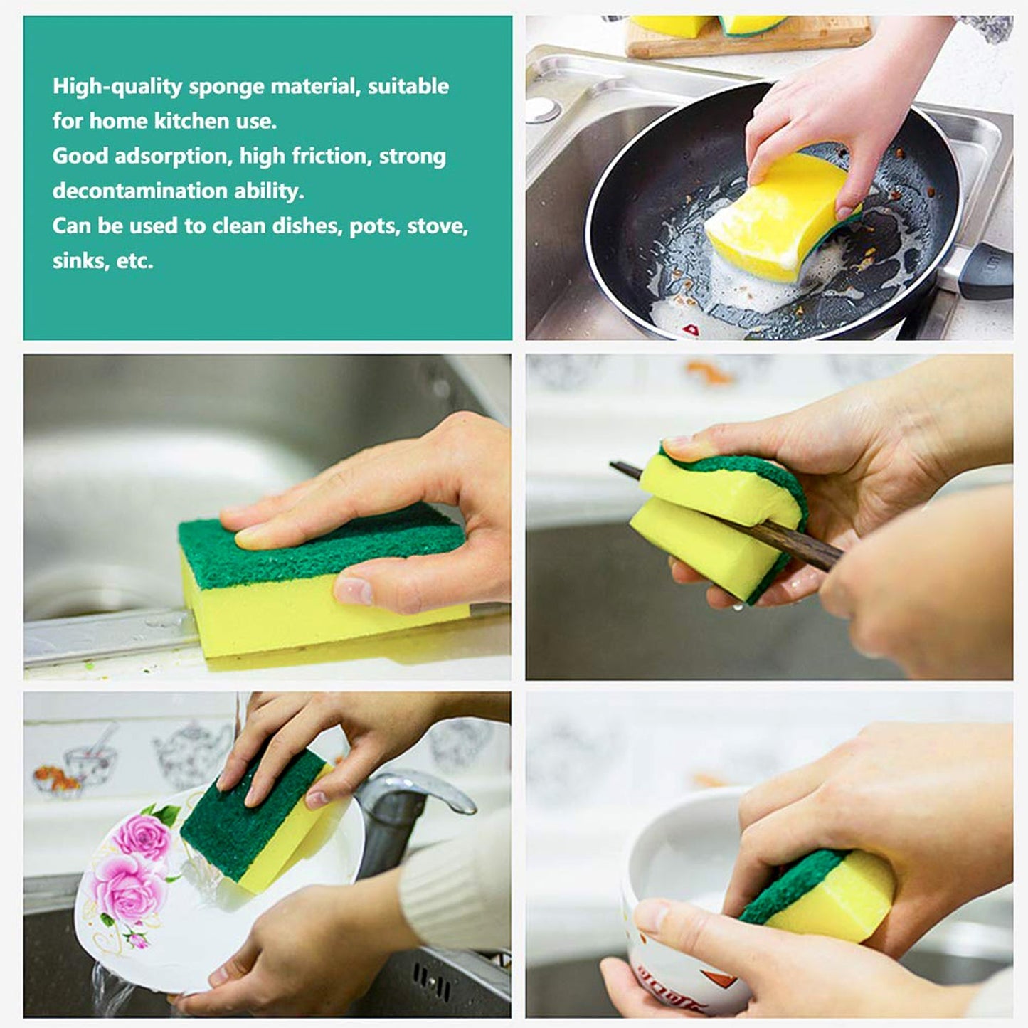 2-in-1 Multi-Purpose Scrub Sponge – Wear Resistant Dish & Furniture Cleaner (1 Pc)