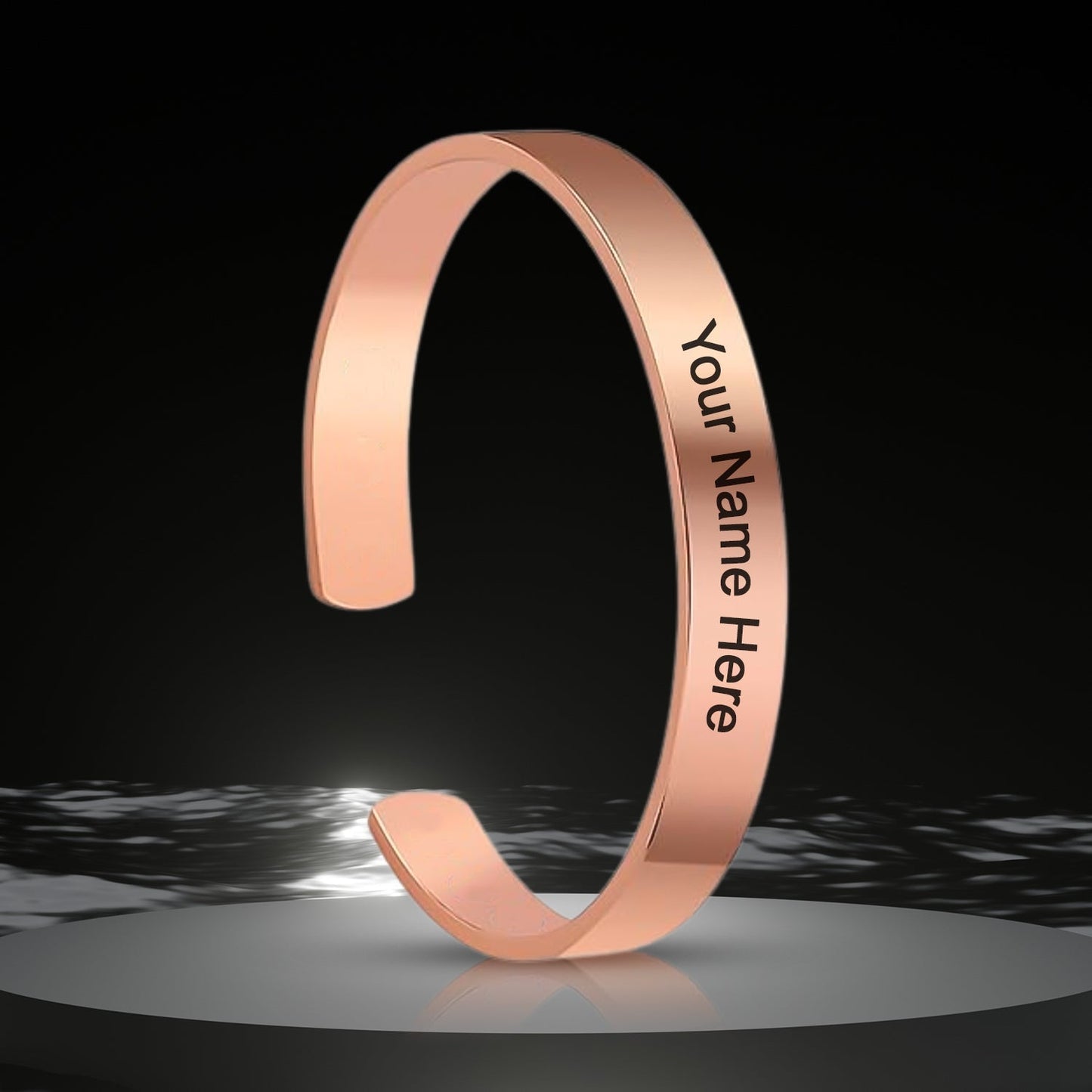 Customized  Personalized Stylish Kada Bracelet (1 Pc  Rose Gold Copper) Wukusy