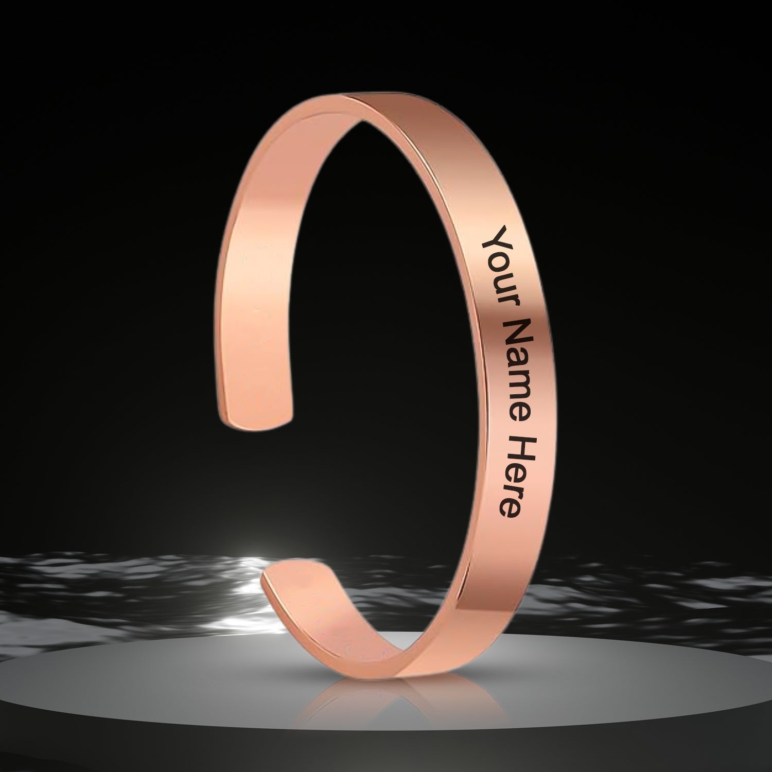 Customized  Personalized Stylish Kada Bracelet (1 Pc  Rose Gold Copper) Wukusy
