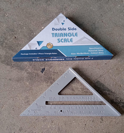 Double-Sided 45° Triangle Ruler – 7-Inch Aluminum Alloy Rafter Square for Home Use