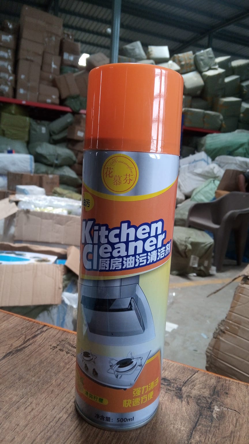 Multipurpose Bubble Foam Cleaner Kitchen Cleaner Spray Oil & Grease Stain Remover Chimney Cleaner Spray Bubble Cleaner All Purpose Foam Degreaser Spray (500 Ml) Your Brand