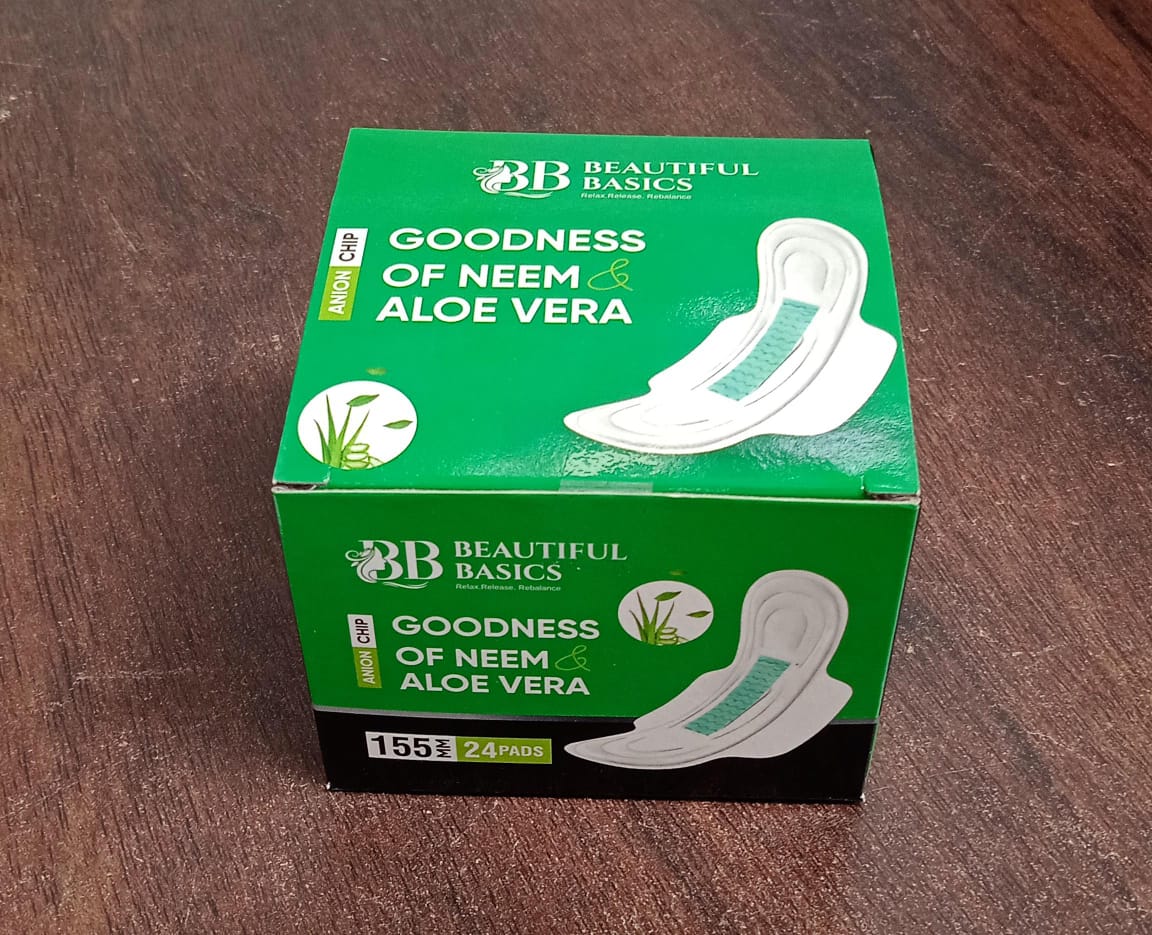 Sanitary Pantyliner with Neem & Aloe Vera, Ultra Thin, PH Balanced, Antibacterial (24 Pads, 155mm) Your Brand