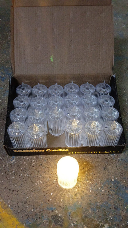 Flameless and Smokeless Decorative Candles LED Tea Light (24 Pcs Set) Your Brand