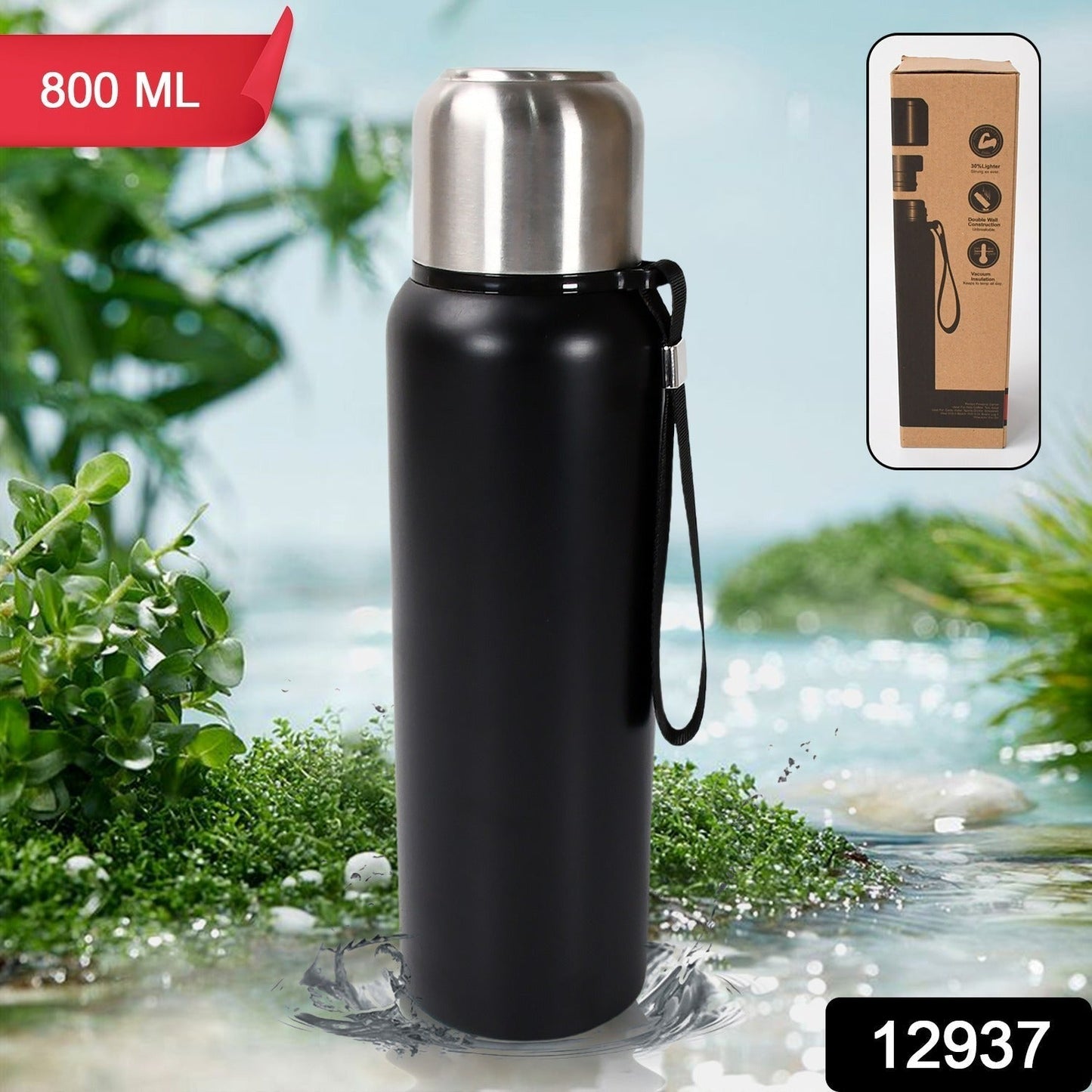Stainless Steel Water Bottle, Fridge Water Bottle, Stainless Steel Water Bottle Leak Proof, Rust Proof, Cold & Hot Thermos steel Bottle| Leak Proof | Office Bottle | Gym | Home | Kitchen | Hiking | Trekking | Travel Bottle (800ML) Your Brand